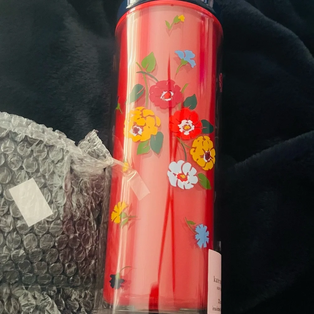 Kate Spade Red Flowered Insulated Tumbler